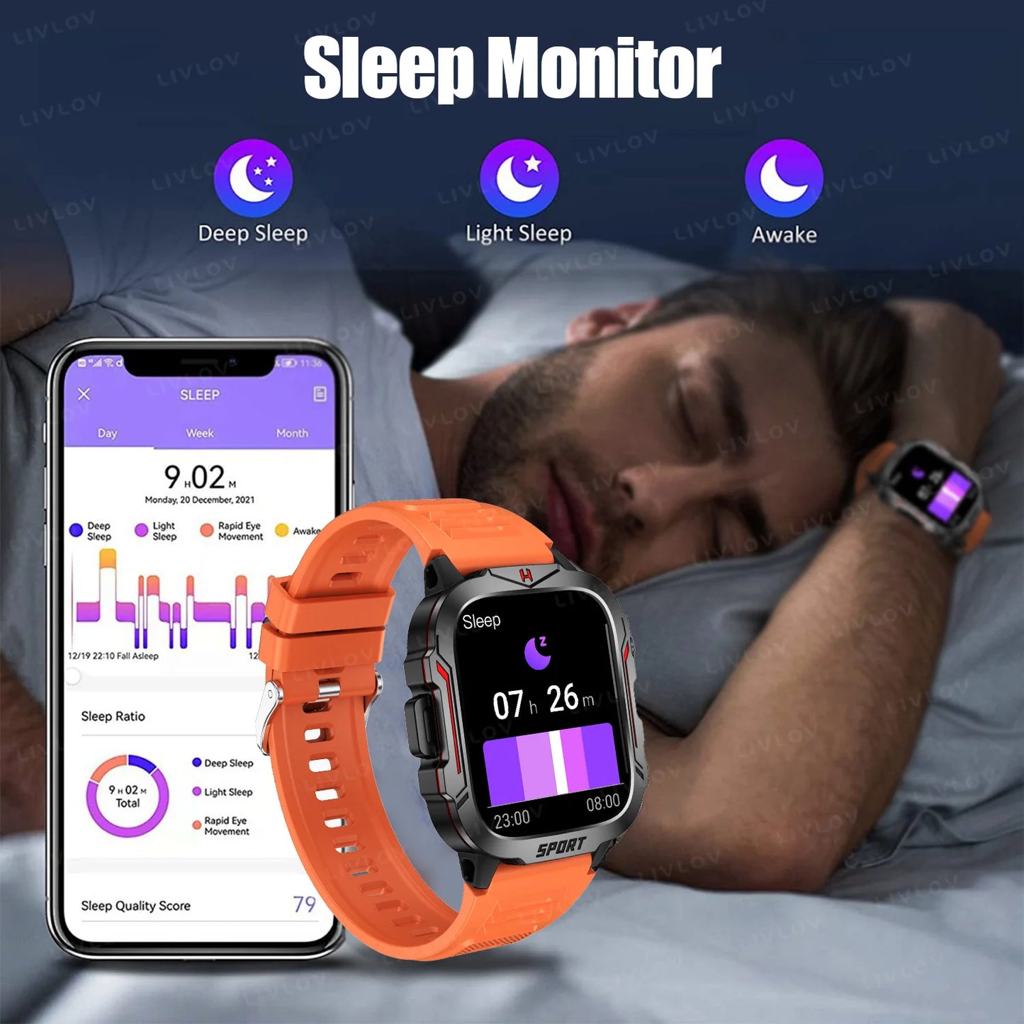 LIVLOV Smartwatch With AI Voice Assistant And Bluetooth Calling