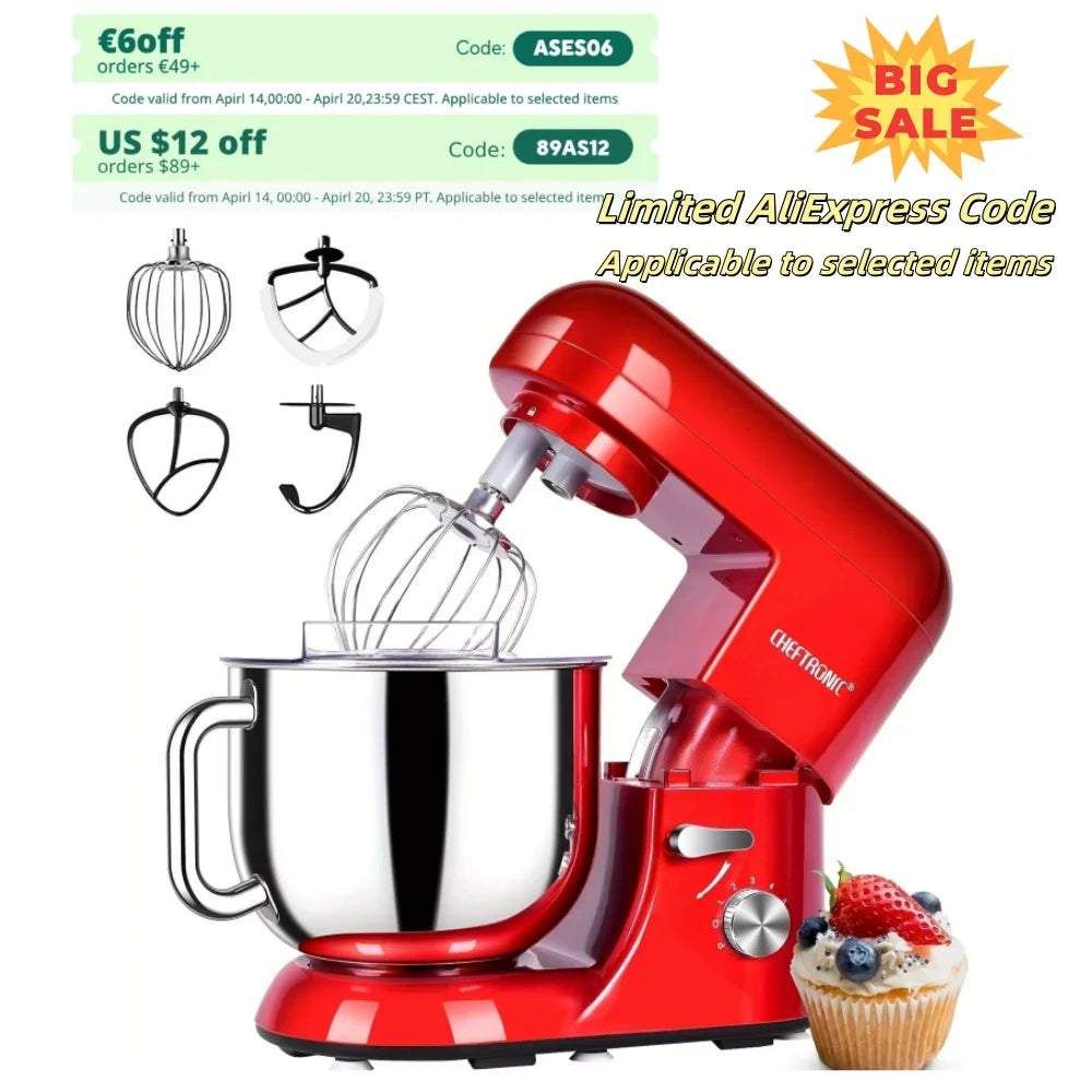 Cheftronic Stand Mixer Tilt Head 650W Six Speed US Plug