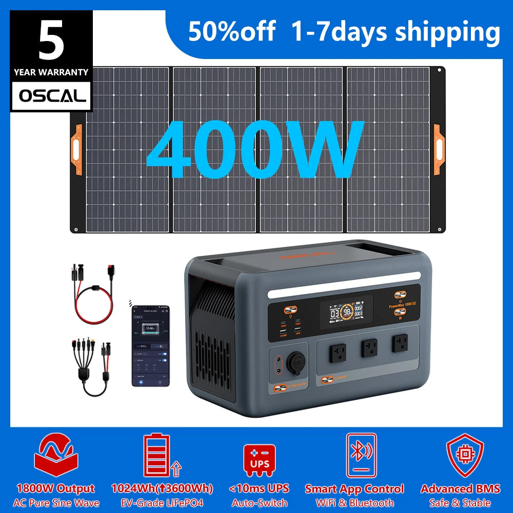 OSCAL PowerMax 1800 Portable Power Station 1024Wh LiFePO4