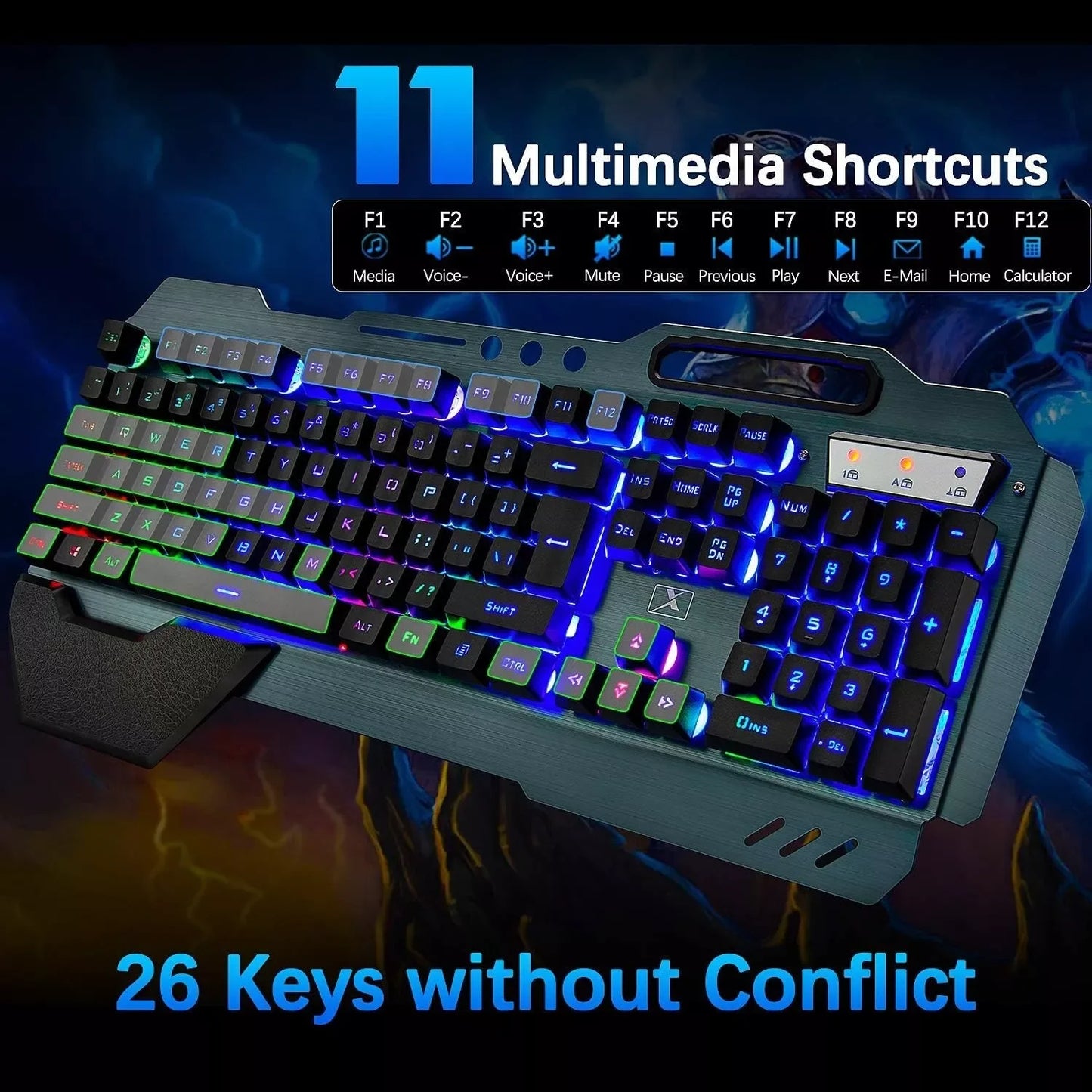 Ziyoulang Wireless Gaming Keyboard And Mouse Set RGB Backlit Pad