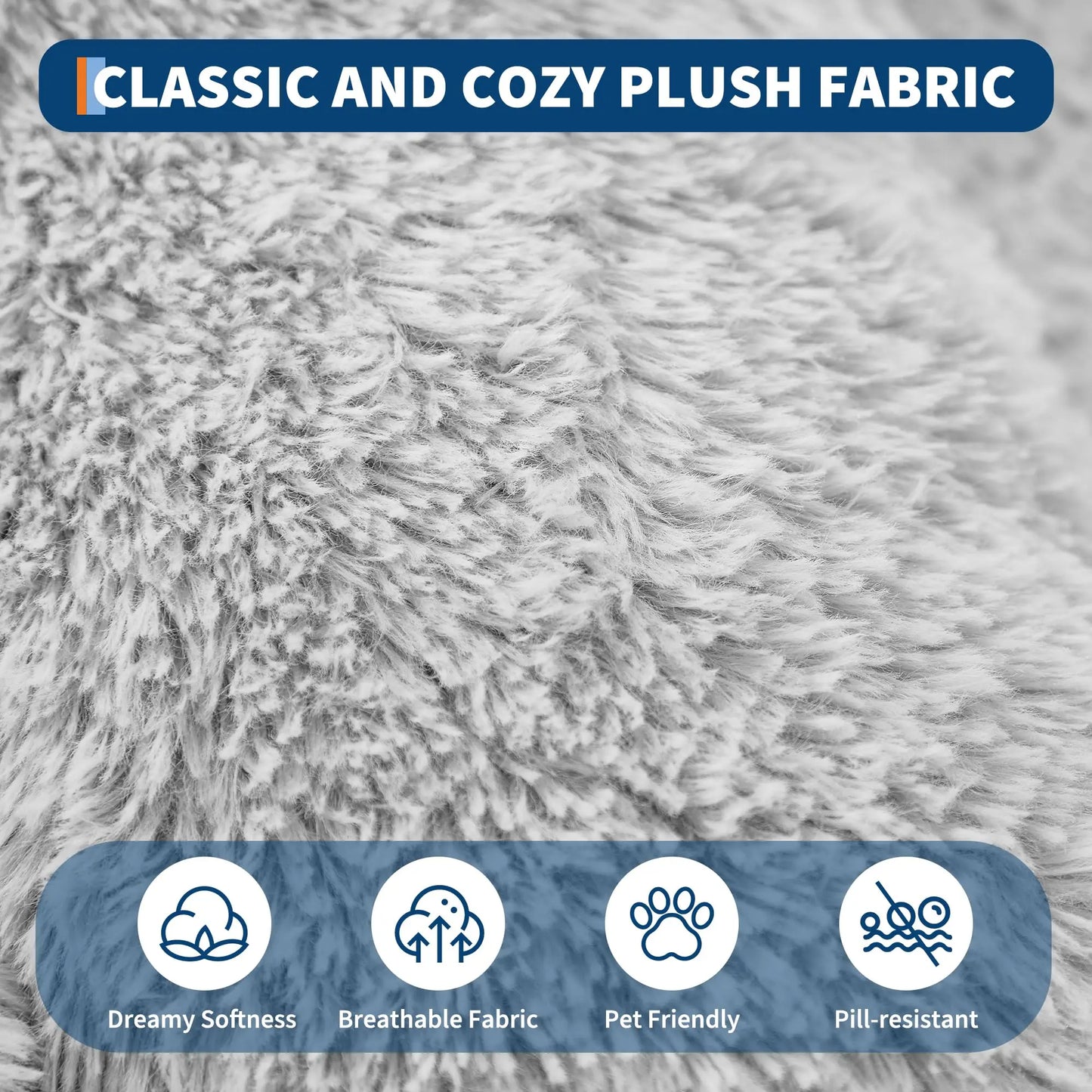 HiMISSCN Orthopedic Faux Fur Pet Bed With Pillow
