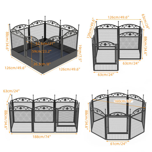 BINGOPAW 8-Panel Heavy Duty Dog Playpen With Waterproof Pad