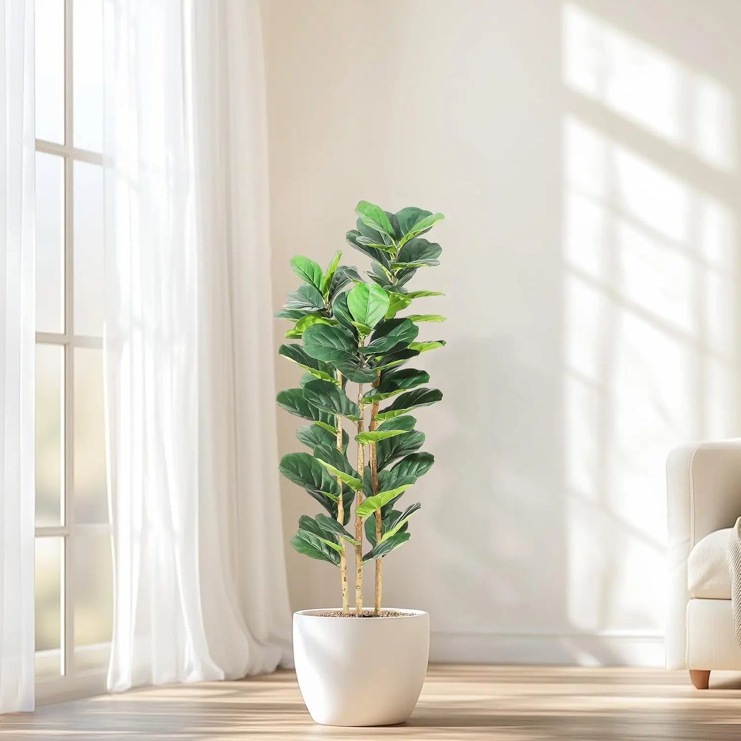 HiMISSCN Fiddle Leaf Fig Tree With Pot For Home Decor