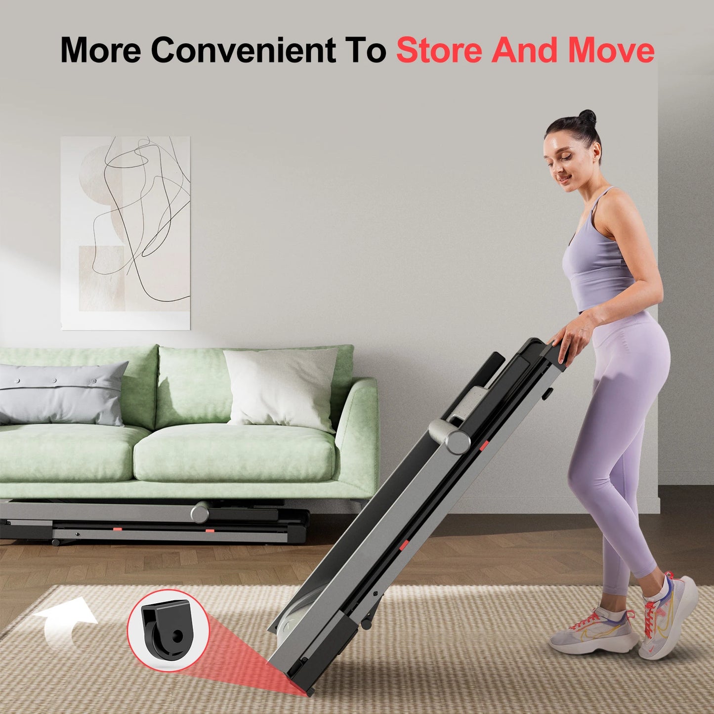 Superun 3.5HP Foldable Incline Treadmill With Handle Bar Holder