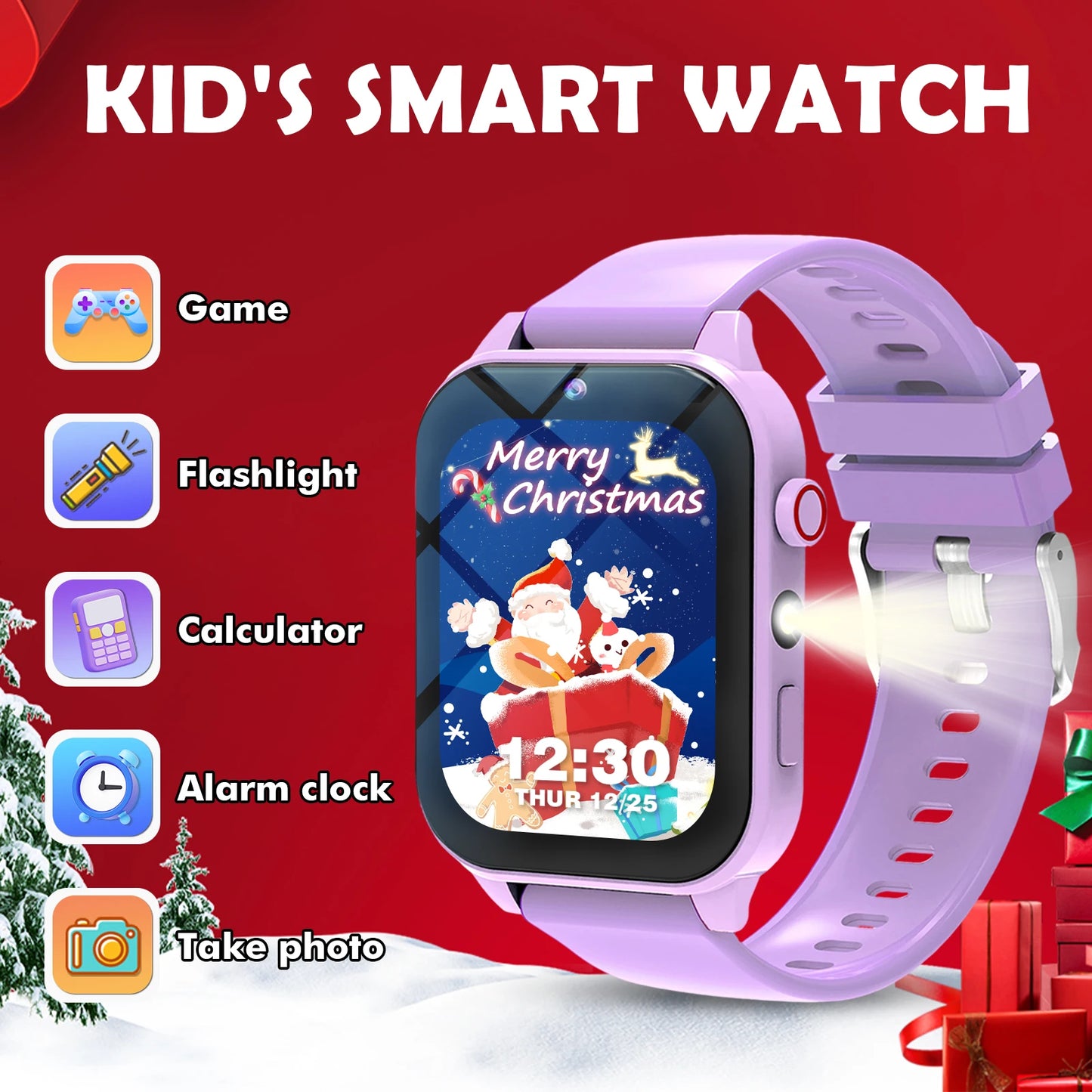 Odelettevcy Kids Smart Watch With 18 Games Camera Waterproof