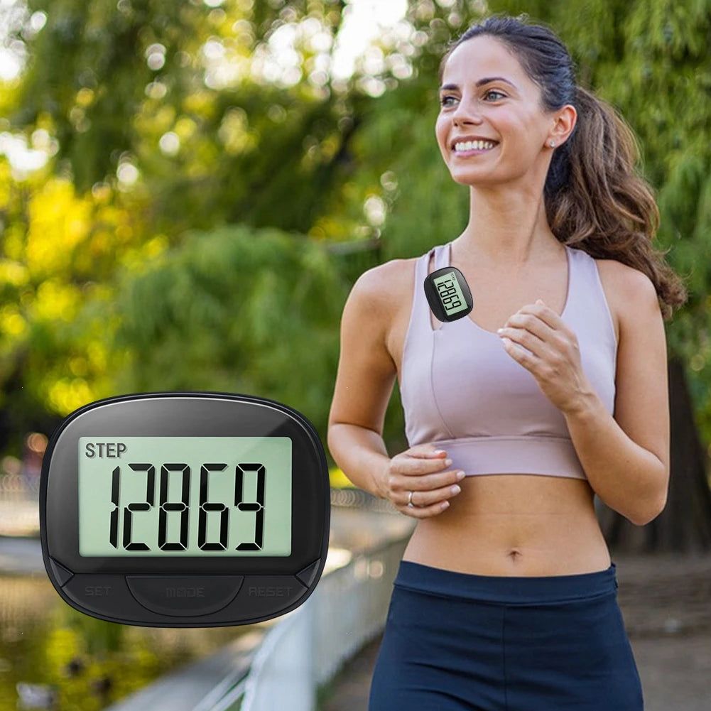 Clip On Pedometer Electronic Digital Display Step Tracker For Adults