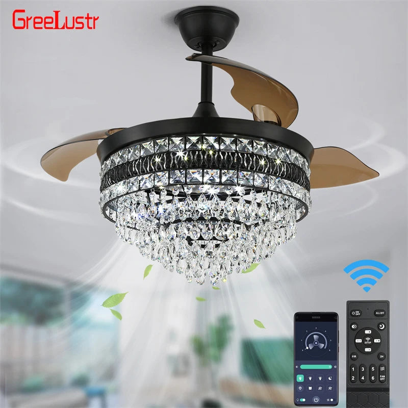 GreeLustr Intelligent LED Ceiling Fan Lights With Remote Control