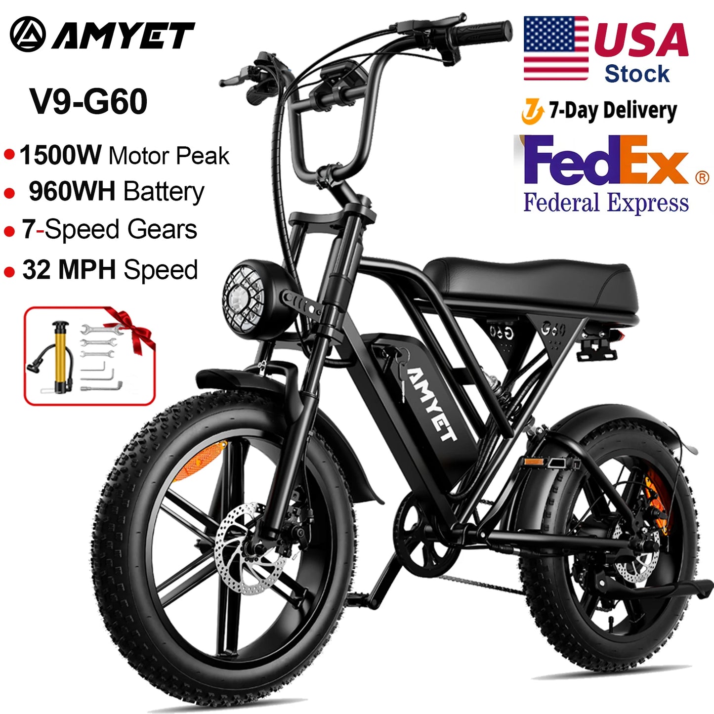AMYET V9 G60 1000W Electric Mountain Bicycle