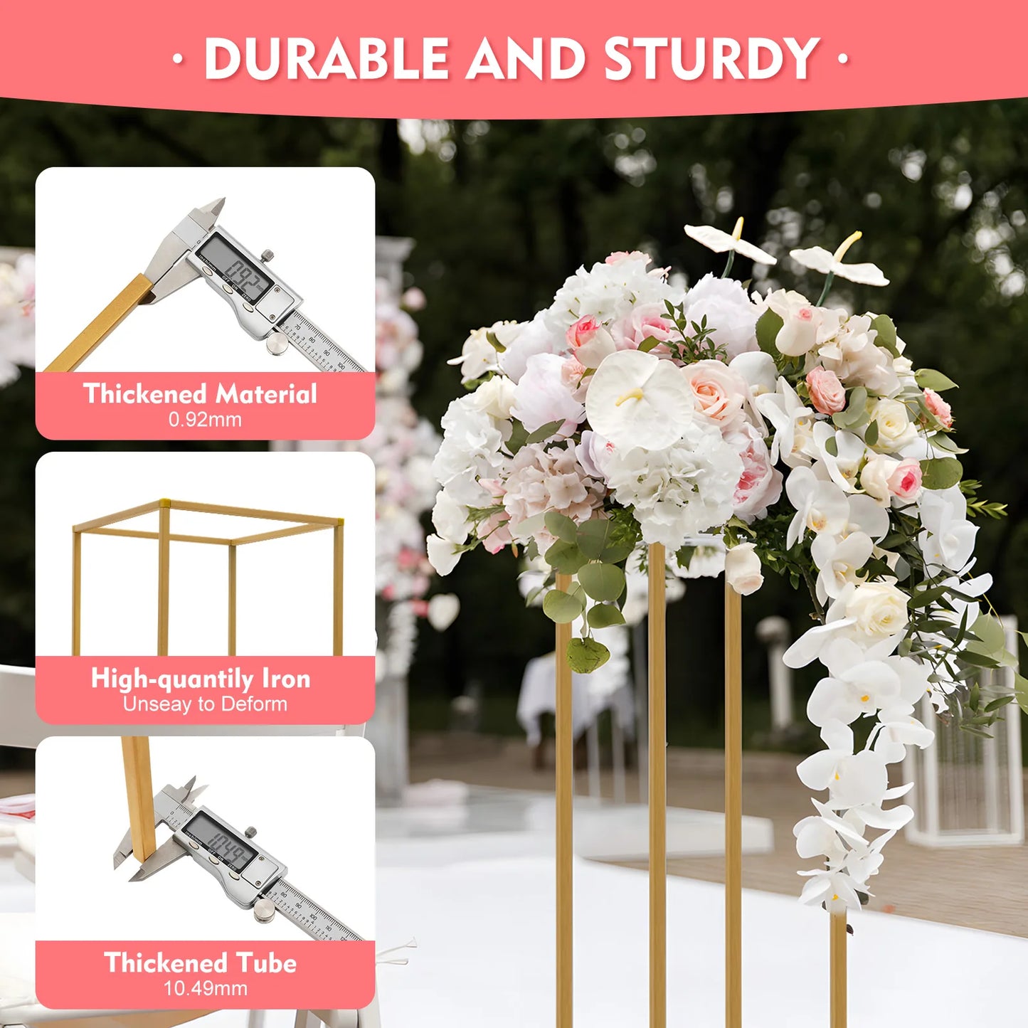 10Pcs Iron Flower Stand for Wedding Columns