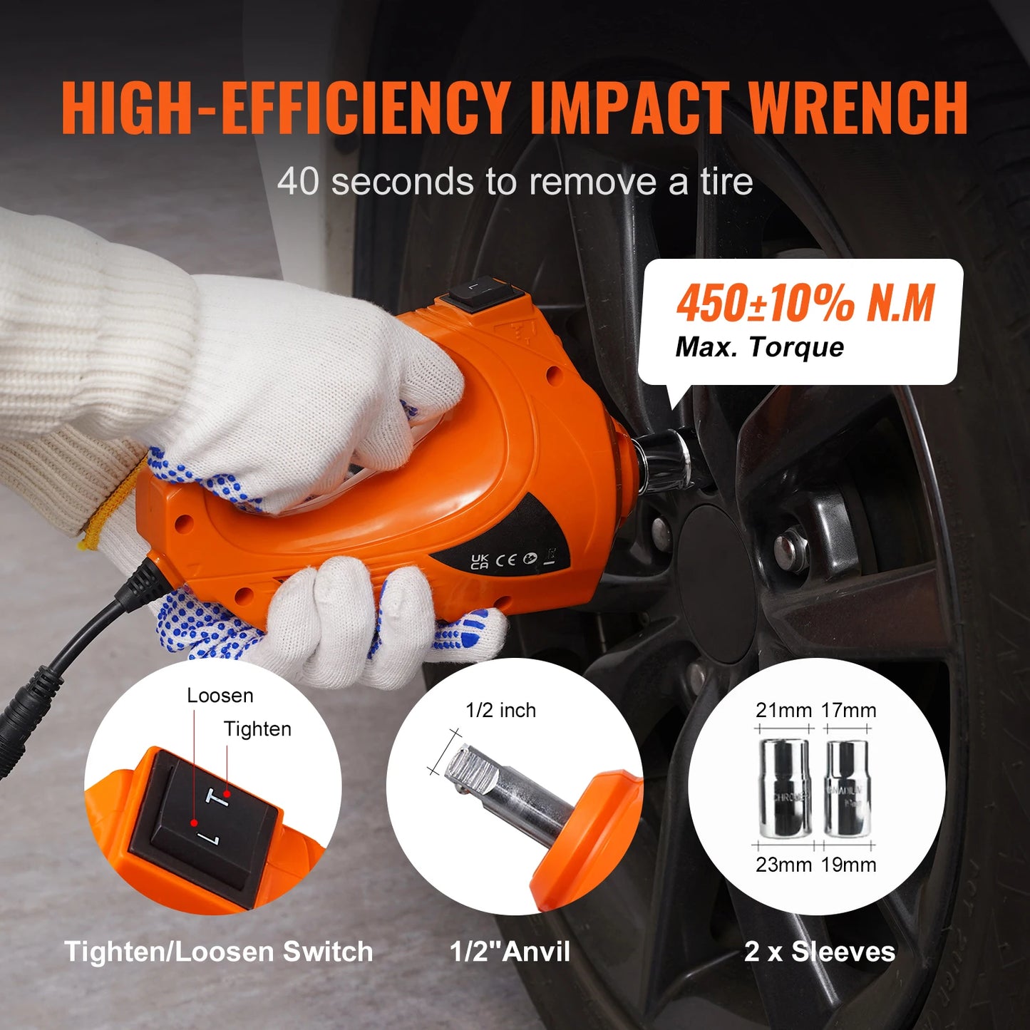 SucceBuy 3 Ton Electric Scissor Car Jack 12V Wrench Kit