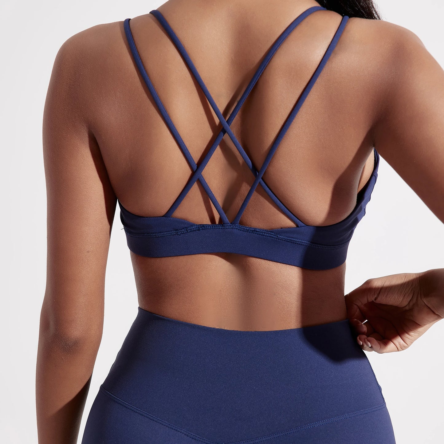 Cross Fitness Sports Bra For Women With Chest Pad Nylon Spandex Gym Yoga