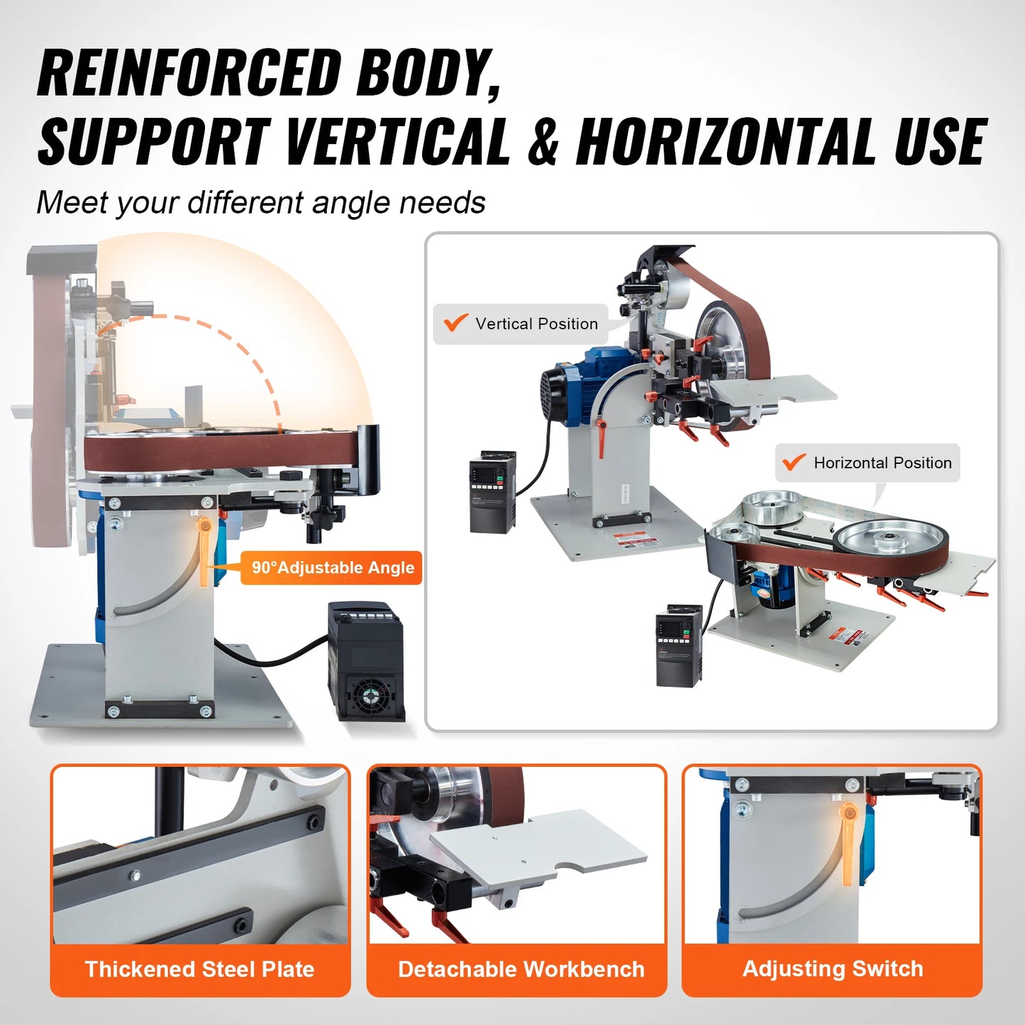 SucceBuy Belt Grinder Sander With Variable Speed VFD 1500W Knife Sharpener