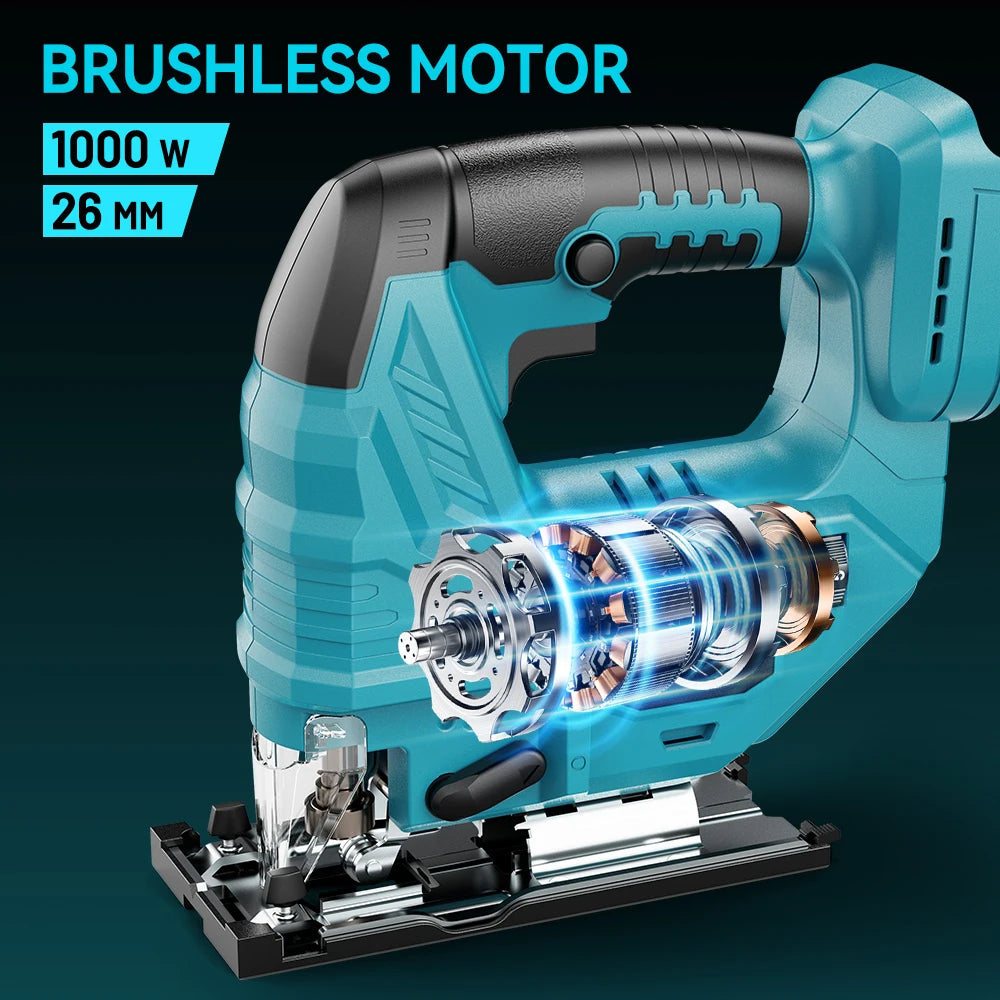 YEARTOP 7-Speed Brushless Cordless Jigsaw For Wood Cutting Makita 18V