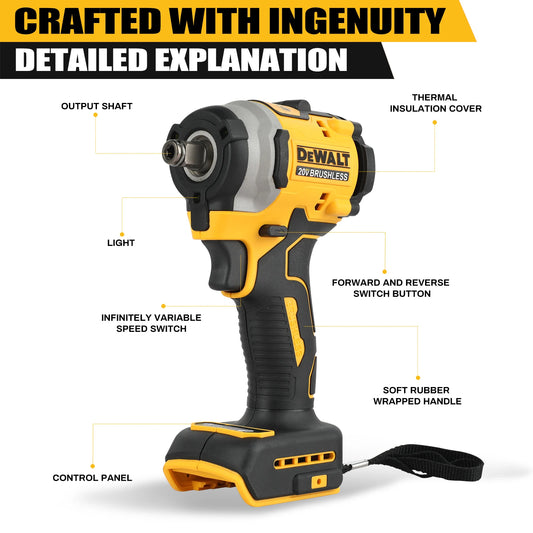 DeWalt DCF850 20V Brushless Impact Driver Quarter Inch Hex 3-Speed