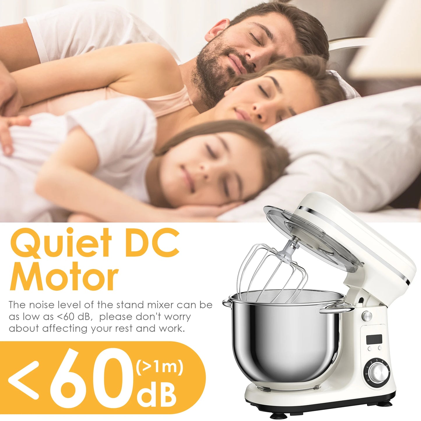 Biolomix Stand Mixer With Quiet 1200W Motor And Accessories