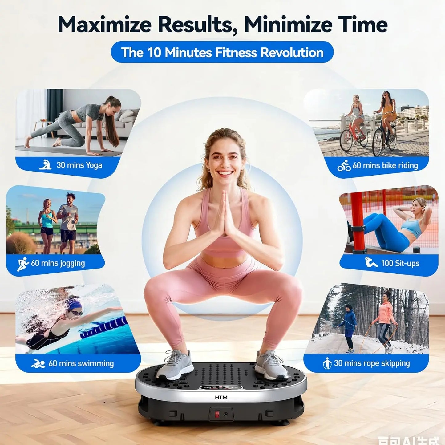 HTMM Vibration Plate Exercise Machine With 120 Speed Levels