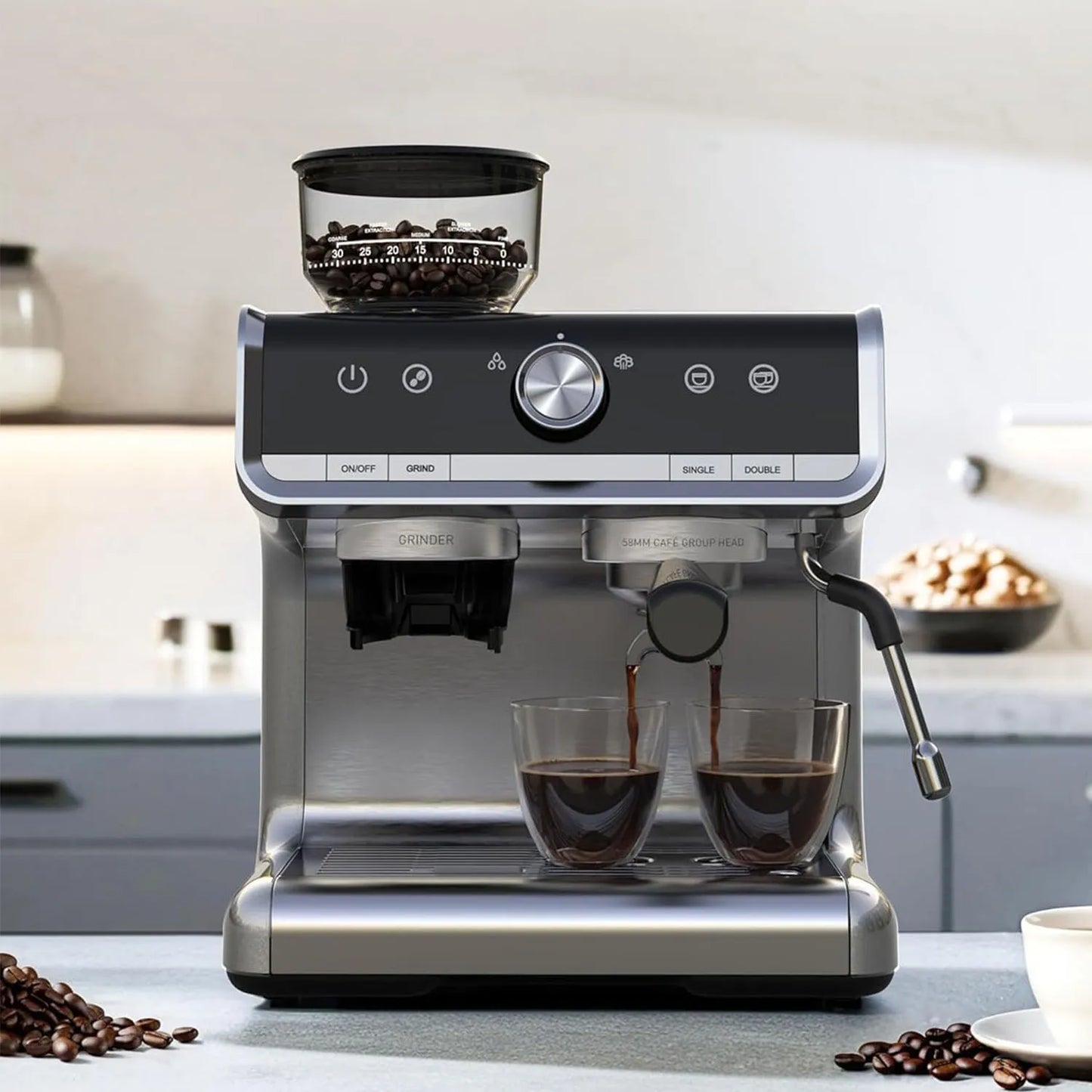 Acekool 20 Bar Espresso Machine With Built In Grinder