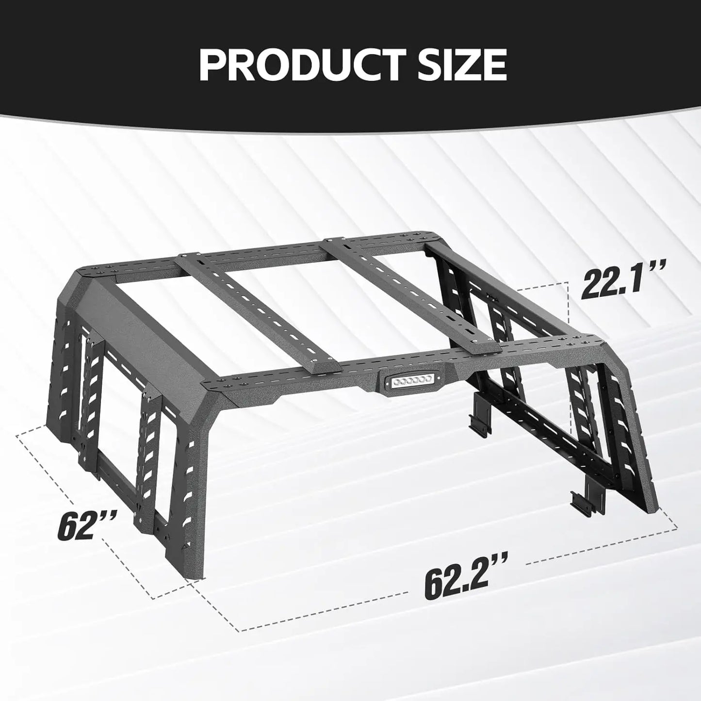 NONEEU Overland Bed Rack With LED Light