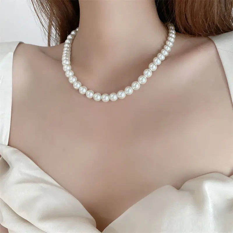 Elegant Pearl Choker Necklace For Women And Men Wedding