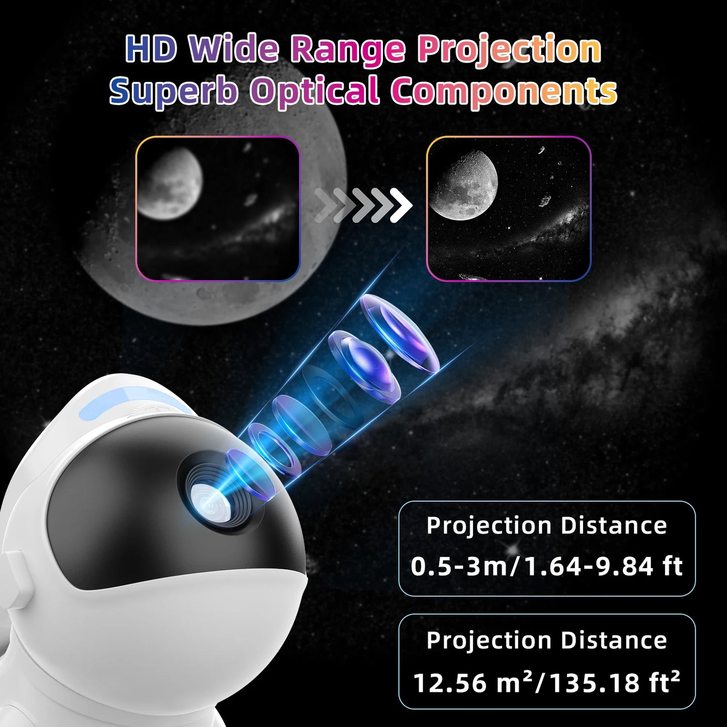 AUSYLE Star Projector Night Light Space Dog Galaxy Discs