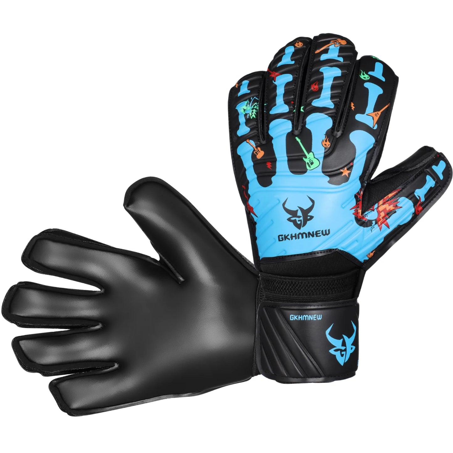 GKHMNEW Goalkeeper Gloves Fingersave 4mm Latex Breathable Soccer