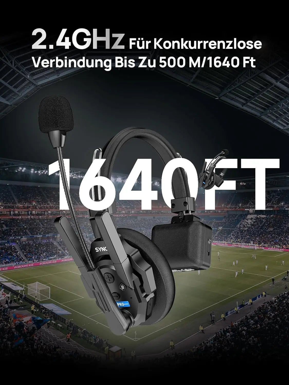 SYNCO XTALK XPRO 2.4GHz Wireless Intercom Headset for Broadcast