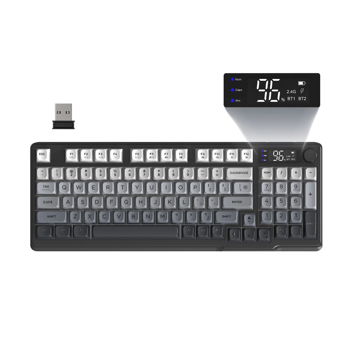 Attack Shark Bluetooth Wireless Gaming Keyboard With Display And Knob
