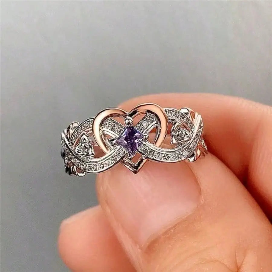 Heart Zirconia Wedding Ring for Women Fashion Jewelry Gift Idea