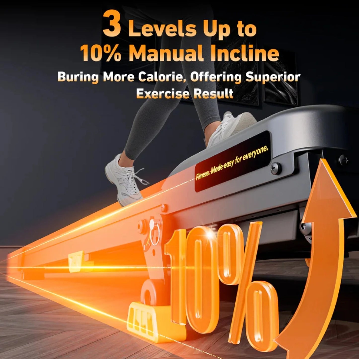 NONED Under Desk Incline Walking Pad With LED Display