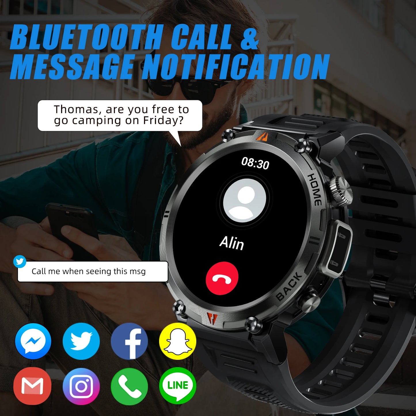 LaNikar KE3 Smart Watch Bluetooth Call for iOS and Android