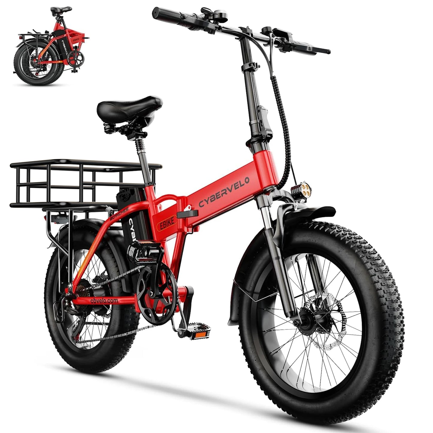 Cybervelo EK4 Folding Electric Bike 1000W 48V 20Ah 30 MPH