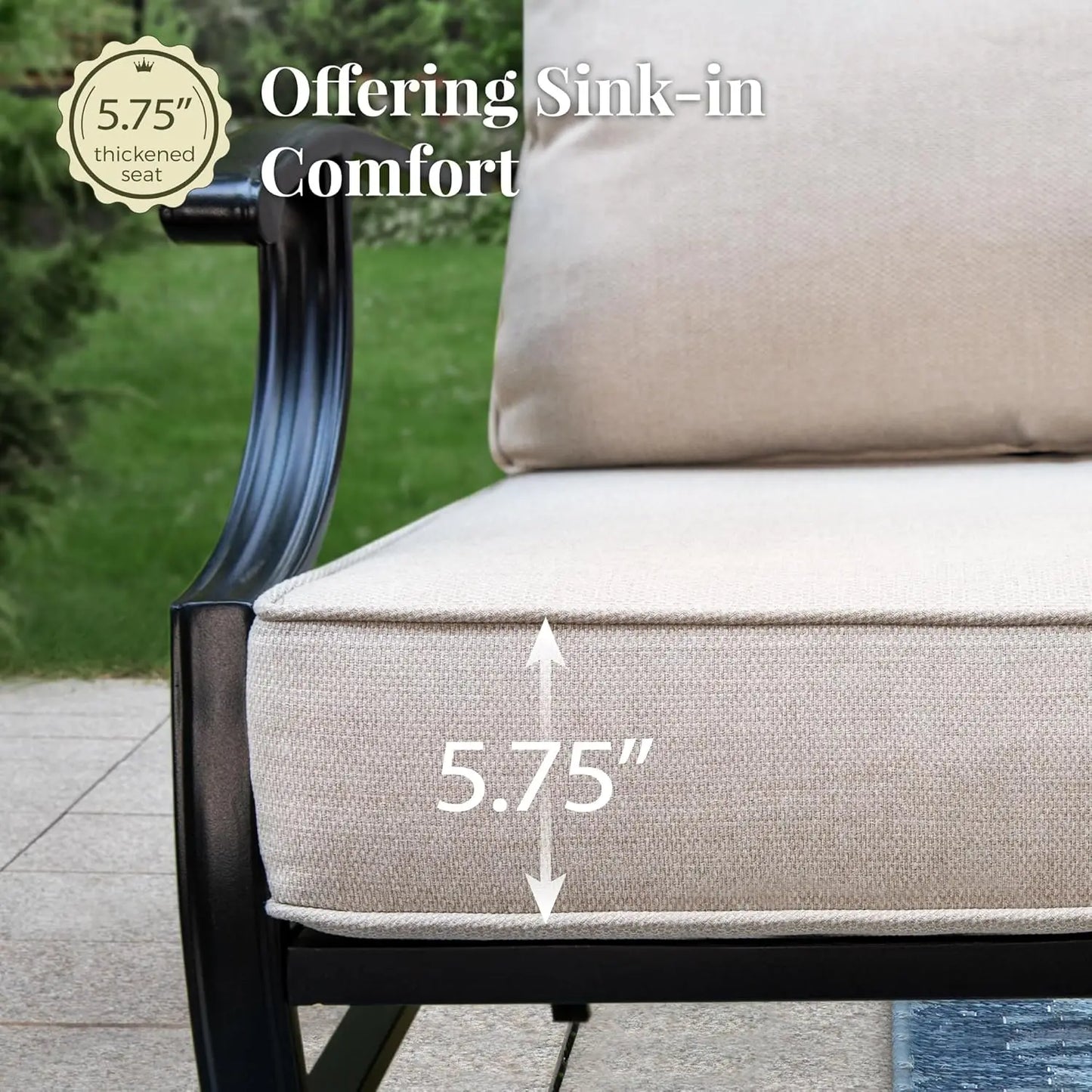 Patio Furniture Set 4-Piece Outdoor Metal Includes Sofa Swivel Chairs