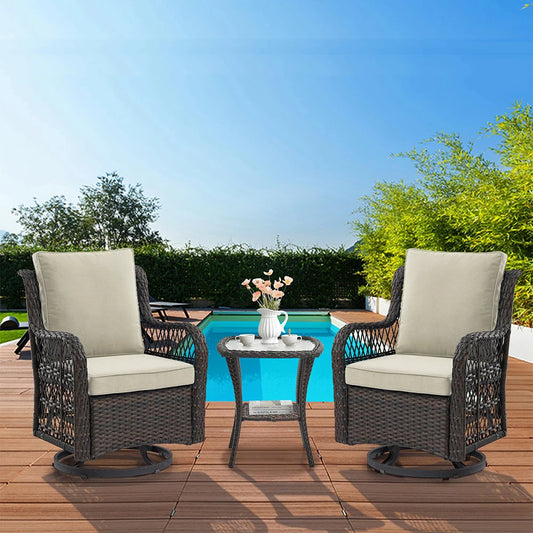 HiMISS 3-Piece Wicker Patio Set With Cushions