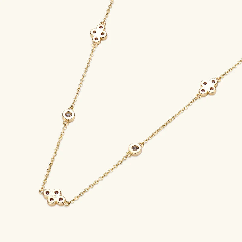Oxtao Moissanite Diamond Choker Necklace 925 Sterling Silver
