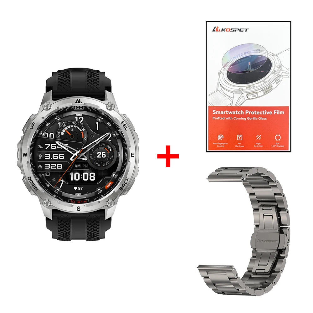 KOSPET Tank T4 Smart Watch For Men GPS HeartRate 10ATM