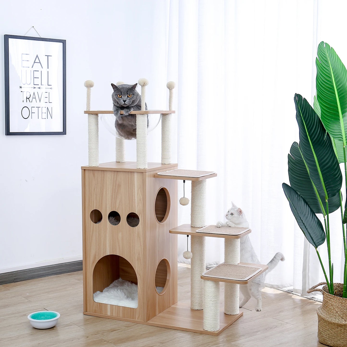 PAWZ Road Multi Level Cat Tree Indoor Wood Tower With Scratching Posts Perch