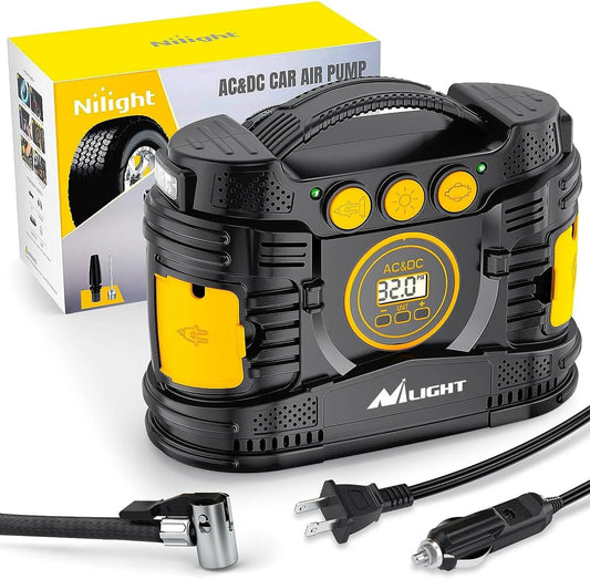 Tire Inflator Portable Air Compressor Dual Power for Cars