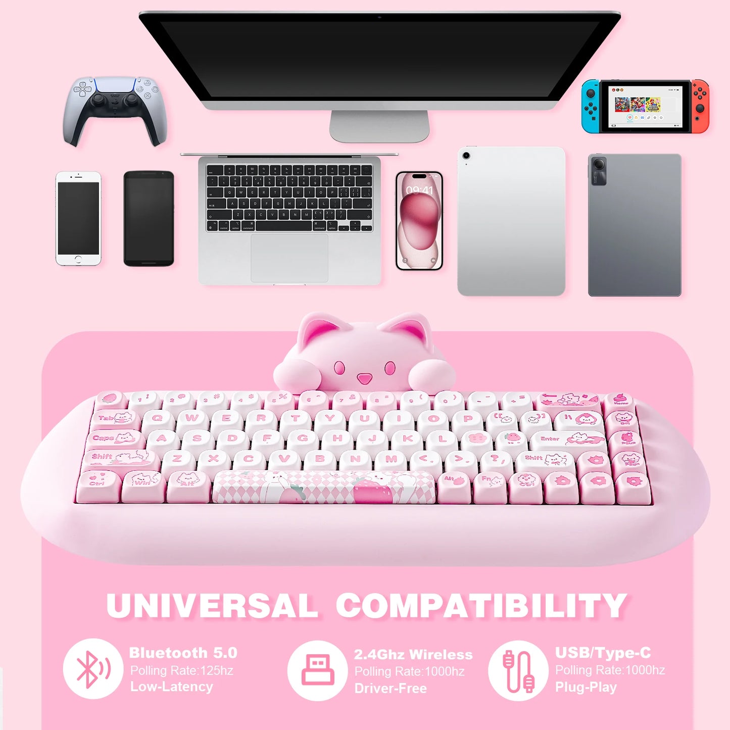 YUNZII C68 Wireless Gaming Keyboard With Custom RGB Lighting
