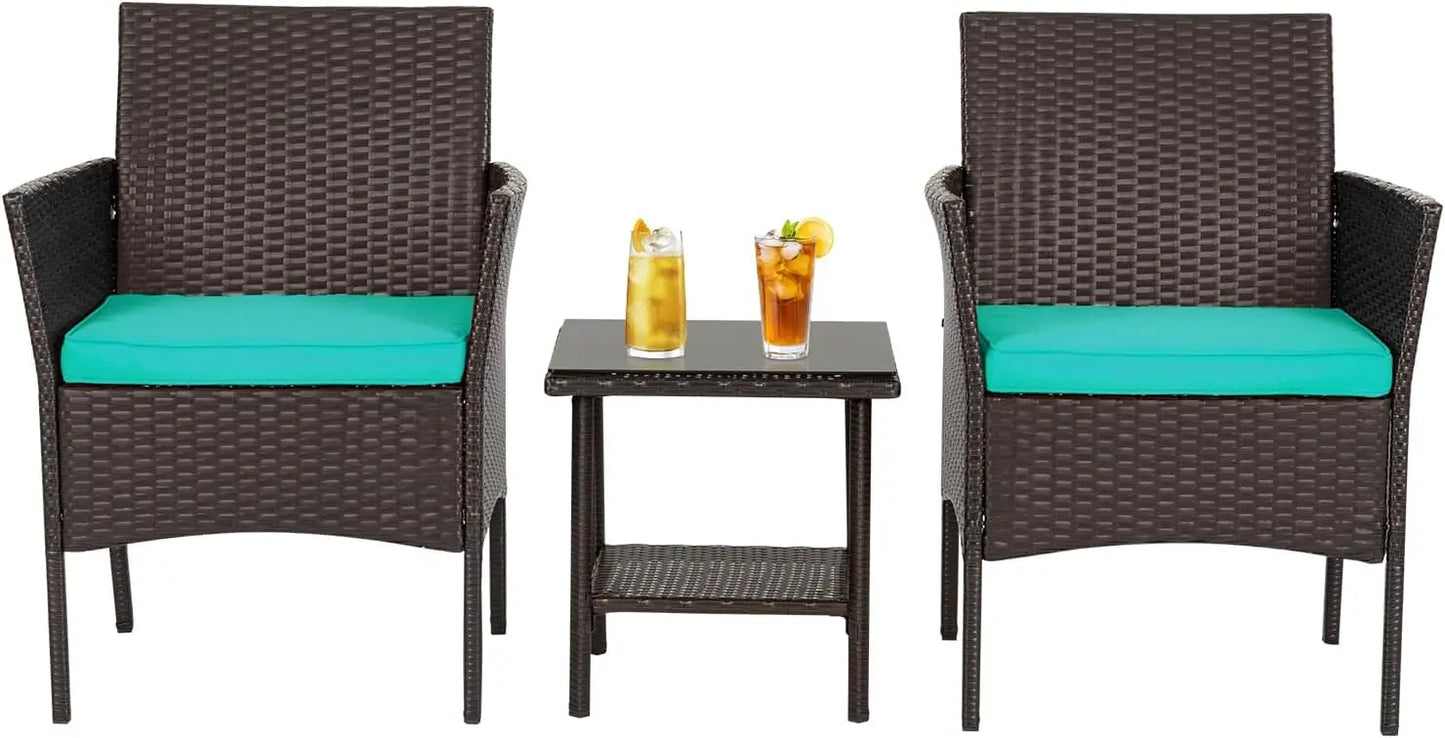Patio Furniture 5 Piece Outdoor Wicker Conversation Set