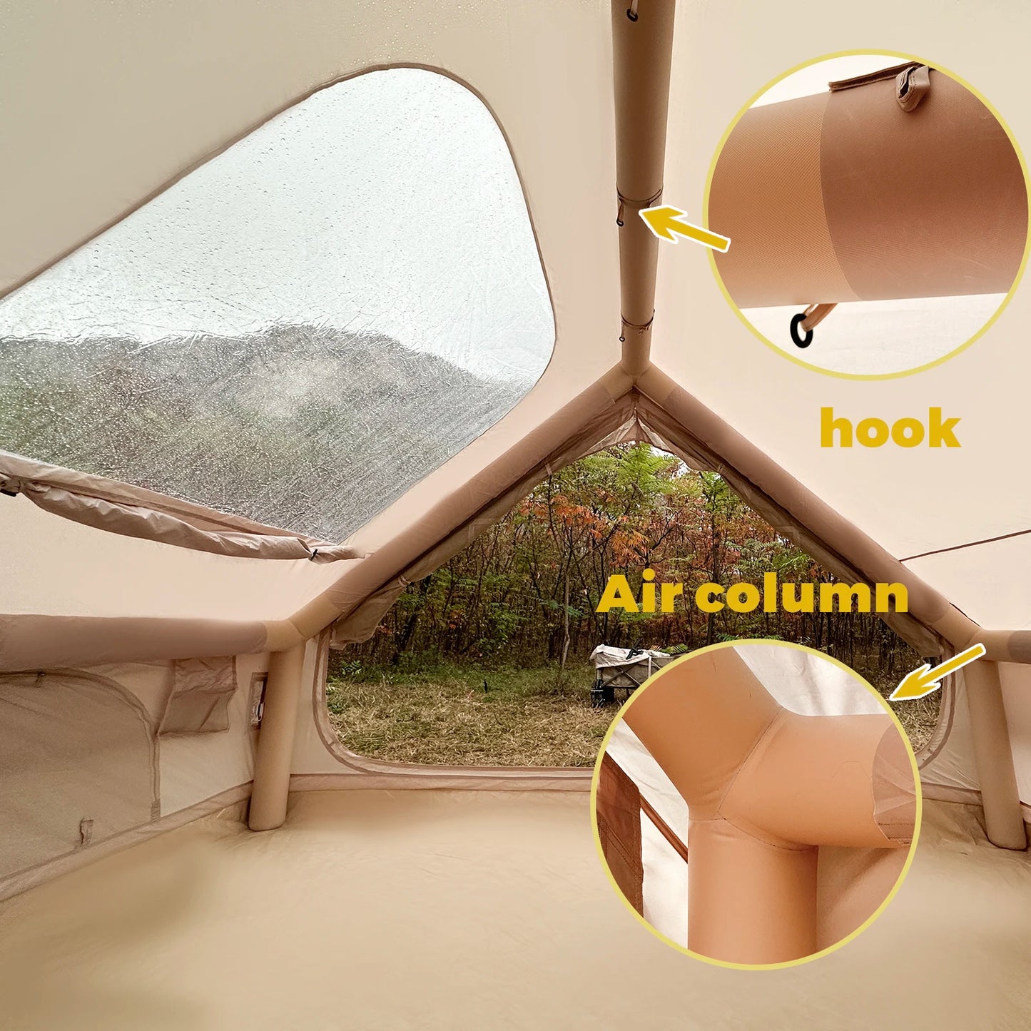 Pakicetus Inflatable Camping Tent With Easy Setup Waterproof Windproof Self-Supporting