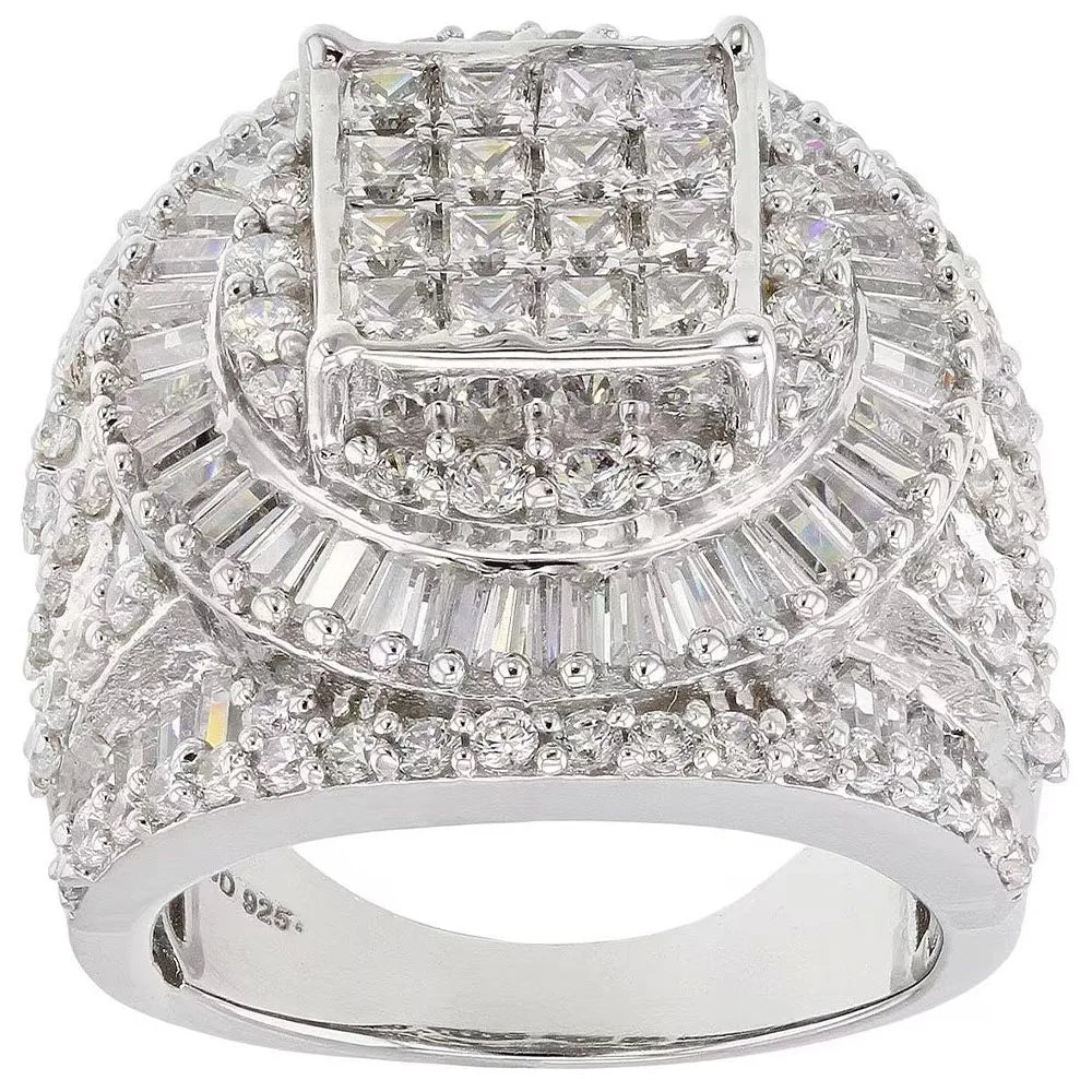 Elegant 925 Sterling Silver Ring For Women Zircon Accent