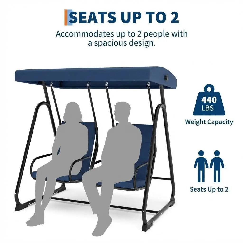 HiMISS Outdoor Swing Chair With Adjustable Canopy For Patio