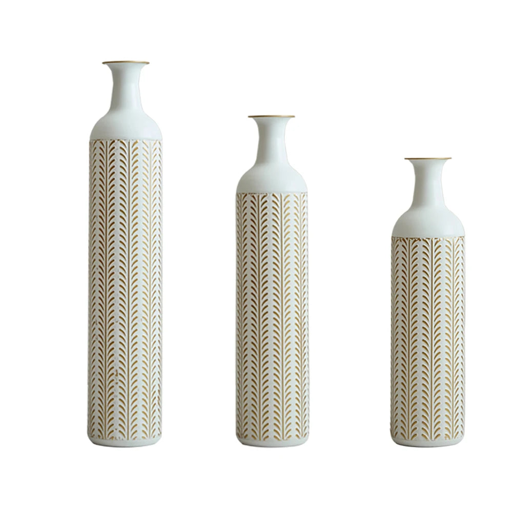 TWISTER.CK Floor Vase 3-Piece Modern Metal Decoration Set