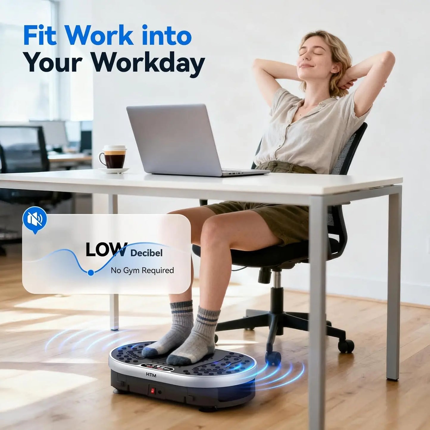 HTMM Vibration Plate Exercise Machine With 120 Speed Levels