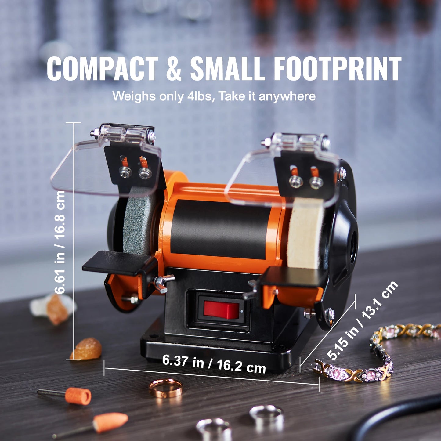 SucceBuy Jewelry Polisher Buffer Brushless Adjustable Speed Bench Grinder