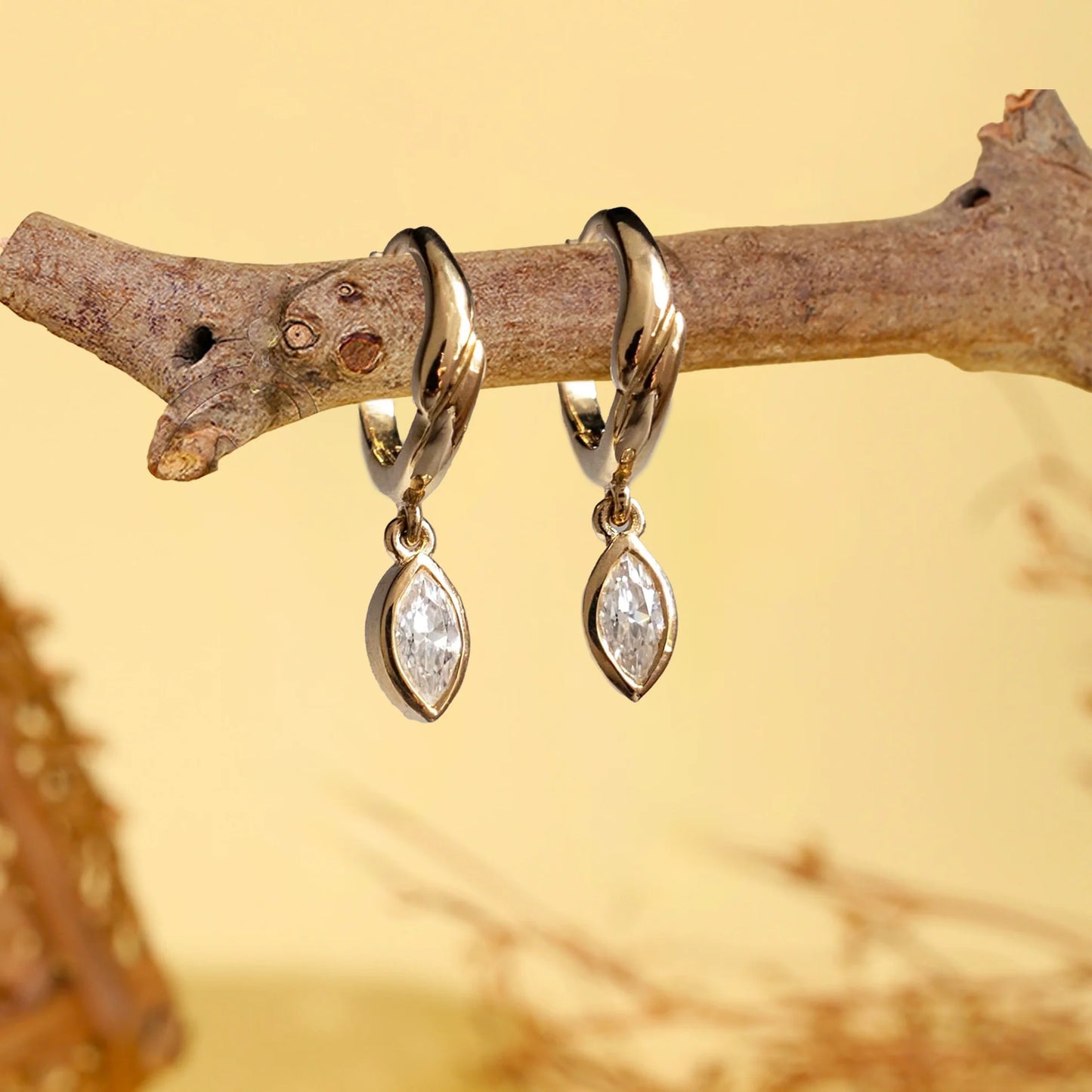 S925 Sterling Silver Moissanite Horse Eye Earrings Gold Plated