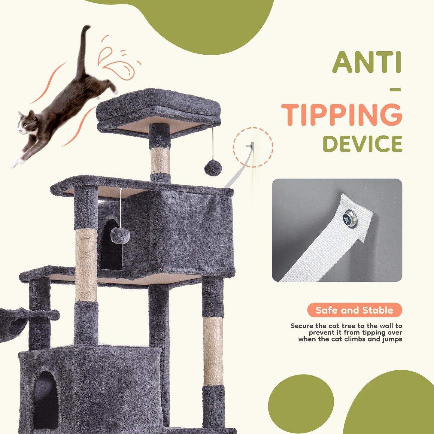 JHK Multi-Level Cat Tree Tower With Condo And Scratching Posts