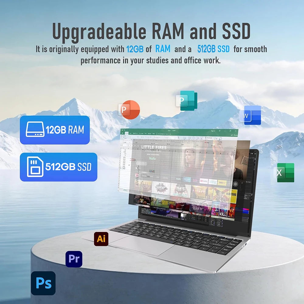 Xia Man Windows 11 Laptop Computer With Intel A3950 Processor