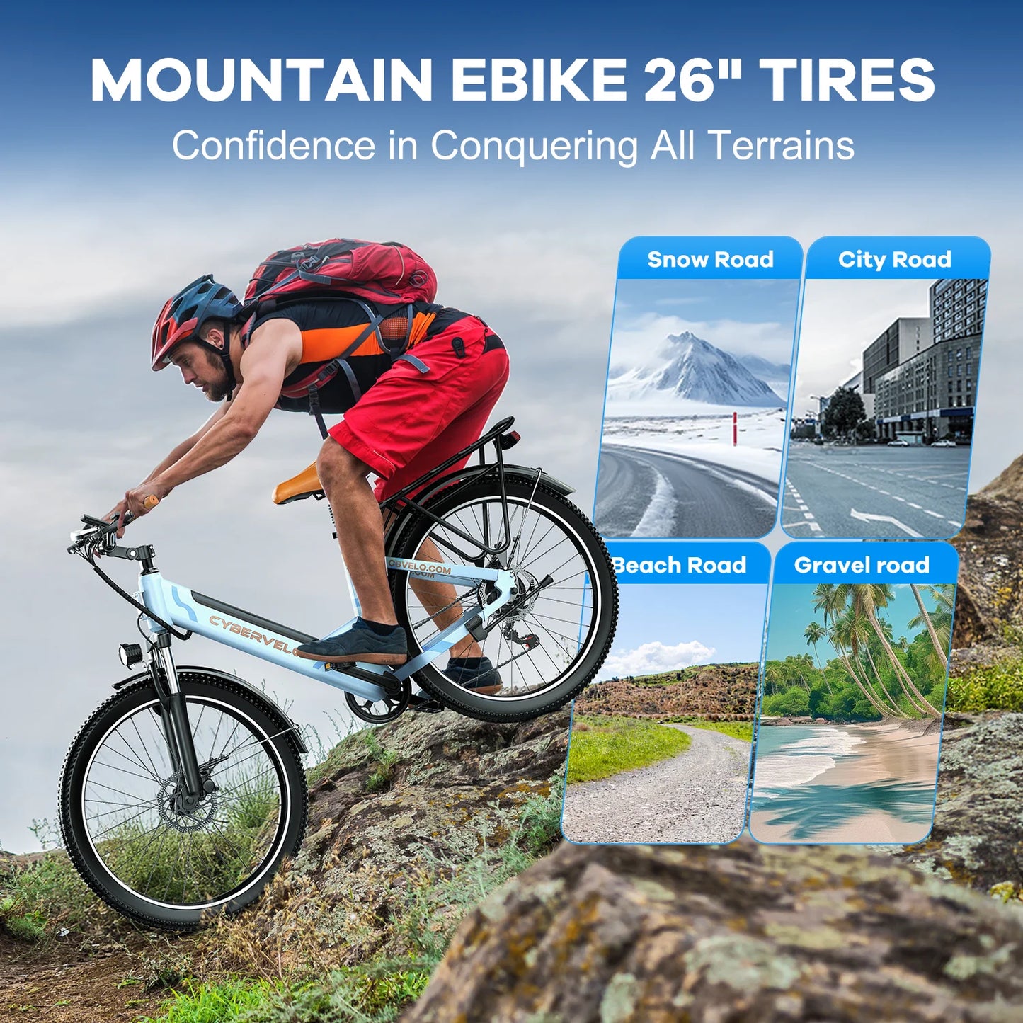 CYBERVELO EK2 Urban Commute Ebike 48V 1000W Peak Motor