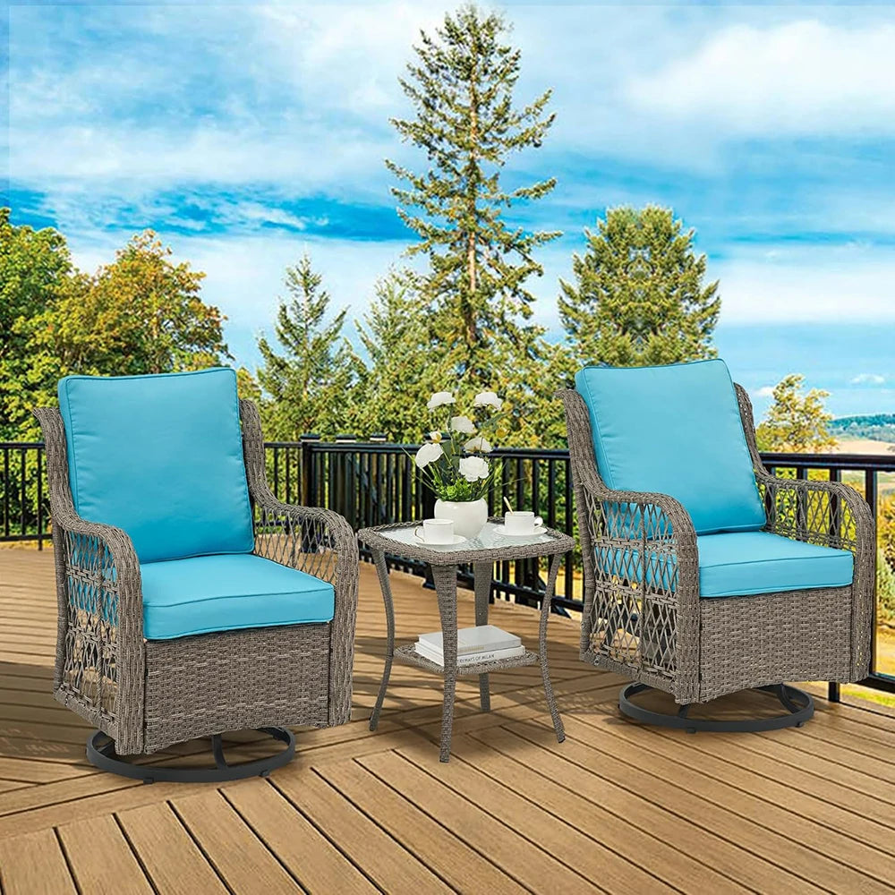 HiMISS 3-Piece Wicker Patio Set With Cushions